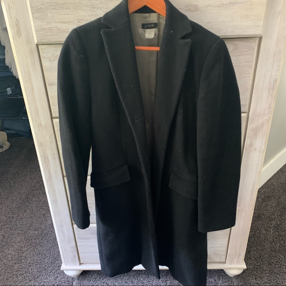 J.Crew Wool Black Trench Coat